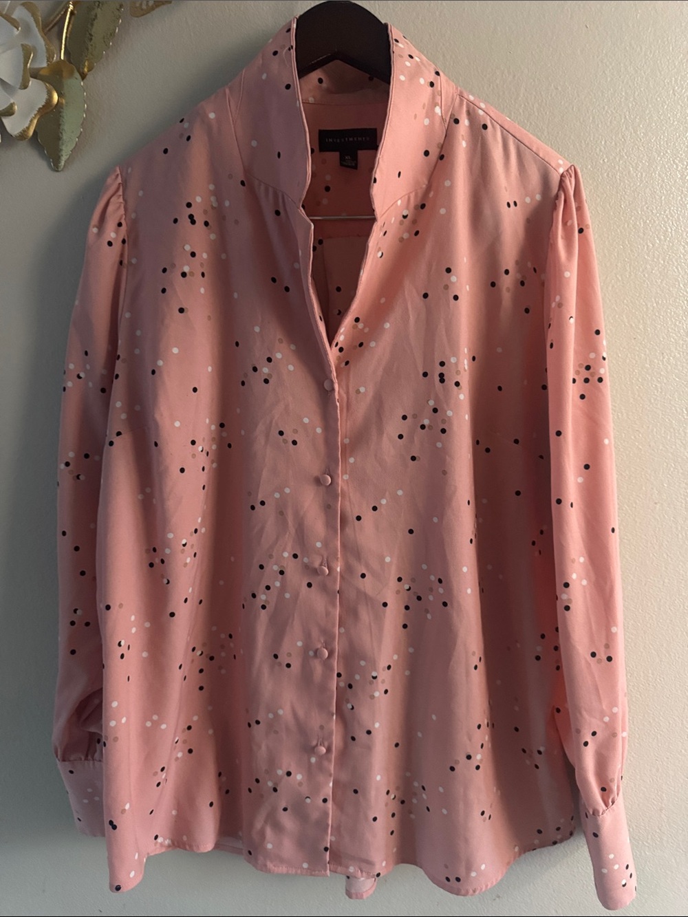 Investments Pink Polka Dot Button-Down Shirt